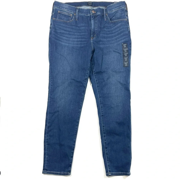 New J Crew Factory 9” Mid Rise Skinny Jeans Signature Stretch - Picture 2 of 11